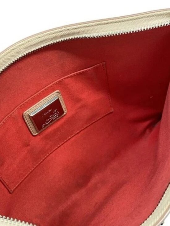 CHRISTIAN LOUBOUTIN Loubi Clutch Pink Beige Leather Clutch Bag main image 13